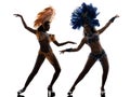Women samba dancer silhouette Royalty Free Stock Photo