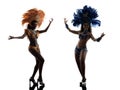 Women samba dancer silhouette Royalty Free Stock Photo