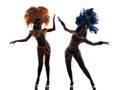 Women samba dancer silhouette Royalty Free Stock Photo
