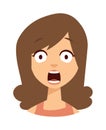 Women scary face vector illustration.