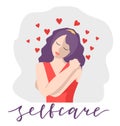 Women self care concept. Love yourself. Love your body concept. Take time for your self. Love concept of yourself body Royalty Free Stock Photo