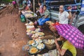 Women seller local foods at rural street market