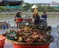 Women Selling Live Crabs at Hoi An Market, Vietnam Royalty Free Stock Photo