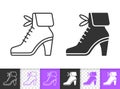 Women Shoes simple black line vector icon Royalty Free Stock Photo