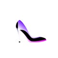 Women shoes in different shades violet, isolated vector illustration Royalty Free Stock Photo