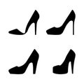 Women shoes icon-fashion sign-footwear icon-leather sign-heels illustration Royalty Free Stock Photo