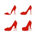 Women shoes icon-fashion sign-footwear icon-leather sign-heels illustration Royalty Free Stock Photo