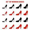 Women shoes icon-fashion sign-footwear icon-leather sign-heels illustration Royalty Free Stock Photo