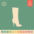 Women shoes icon, the modern silhouette. Menu item in the web design