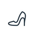 women shoes icon vector from mothers day concept. Thin line illustration of women shoes editable stroke. women shoes linear sign Royalty Free Stock Photo