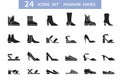 Women shoes icons set, Glyph shoe flat icon pack Royalty Free Stock Photo