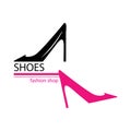 women shoes illustration logo vector Royalty Free Stock Photo