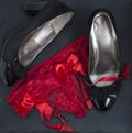Women shoes and red panties 3
