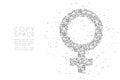 Women sign Particle Geometric Circle dot pixel pattern, Female gender concept design black color illustration on white background