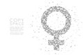 Women sign Particle Geometric Square box pixel pattern, Female gender concept design black color illustration on white background