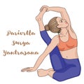 Women silhouette. Compass Yoga Pose. Parivrtta Surya Yantrasana