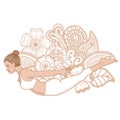 Women silhouette. Locust yoga pose. Salabhasana