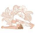 Women silhouette. Plow Yoga Pose. Halasana