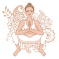 Women silhouette. Squat Yoga Pose. Malasana