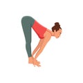 Woman doing Ardha uttanasana yoga pose