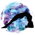 Women silhouette. Upward Facing Two-Foot Staff Yoga Pose. Dwi Pada Viparita Dandasana