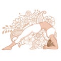 Women silhouette. Upward Facing Two-Foot Staff Yoga Pose. Dwi Pada Viparita Dandasana