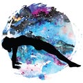 Women silhouette. Upward Plank Pose. Purvottanasana.