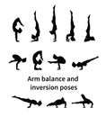 Women silhouettes. Collection of yoga poses Royalty Free Stock Photo