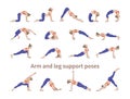 Women silhouettes. Collection of yoga poses