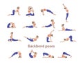 Women silhouettes. Collection of yoga poses Royalty Free Stock Photo