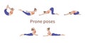 Women silhouettes. Collection of yoga poses Royalty Free Stock Photo