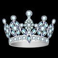 Women silver crown on a black background
