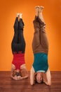 Women In Sirsasana Position Royalty Free Stock Photo