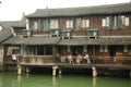 Women sitting on balcony Wuzhen China