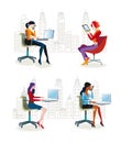 Women Sitting in the Office2 Royalty Free Stock Photo