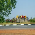 Women sitting on a truck in Rajasthan, India Royalty Free Stock Photo