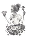 Women Skull Day of the dead. Royalty Free Stock Photo