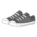 Women sneakers icon, gray monochrome style