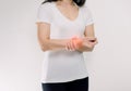 Women with sore wrist that are inflamed