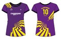 Women Sport Jersey t-shirt design flat sketch Illustration, Thunderbolt pattern Round neck t shirt for girls and Ladies Volleyball