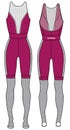 Women sports sleeveless full Bodysuit shorts pants active wear design flat sketch fashion Illustration, Unitard suitable for girls