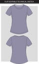 Technical flat sketch of sportswear top vector file