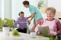 Women staying in care home Royalty Free Stock Photo