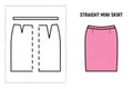 Women straight mini skirt pattern