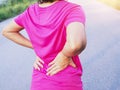 Women suffering from chronic back pain Royalty Free Stock Photo