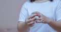 Women suffering from pain in finger oe wrist