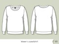 Women sweatshirt. Template for design, easily editable by layers Royalty Free Stock Photo