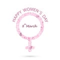 Women symbol and eight logo design. International women`s day ic