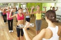 Women Taking Part In Gym Fitness Class Using Weights Royalty Free Stock Photo