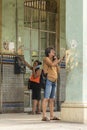 Women talking in telephone Havana